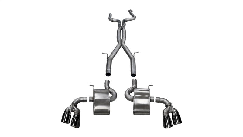 Corsa 2016-23 Chevy Camaro SS/ZL1 Xtreme+ 2.75in Cat-Back Dual Rear Exit w/ Twin 4in Black PVD Tips