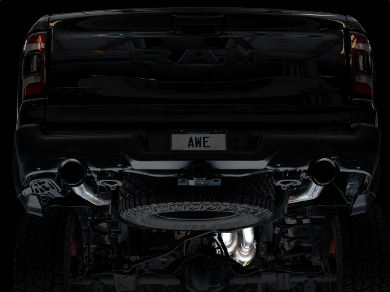 AWE Tuning 2021-23 RAM 1500 TRX 0FG Cat-Back Exhaust - Diamond Black Tips