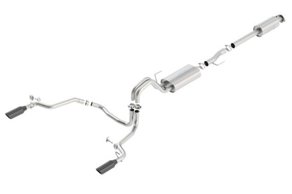 Borla 15-20 Ford F-150 2.7L & 3.5L V6 / 5.0L V8 Dual Rear Exit S-Type Catback Exhaust - Black Chrome