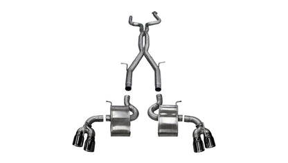 Corsa 2016-23 Chevy Camaro SS/ZL1 Xtreme+ 2.75in Cat-Back Dual Rear Exit w/ Twin 4in Black PVD Tips