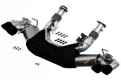 Borla 2020+ Chevrolet Corvette C8 6.2L S-Type Exhaust System - Black Chrome Tips