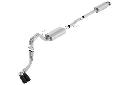 Borla 2015-20 Ford F-150 2.7L/ 3.5L V6 & 5.0L V8 4in. Side Exit S-type Exhaust - Black Chrome Tips